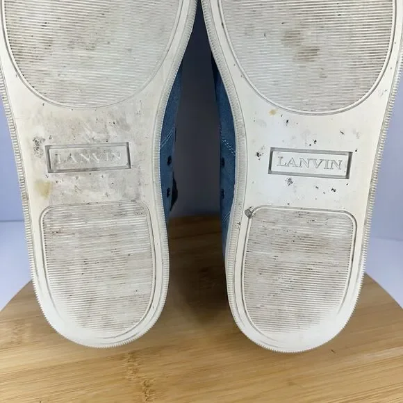 Lanvin DBB1 Suede And Patent Leather Sneakers Shoes Men's Size 12EU 13US Gray - Picture 15 of 15